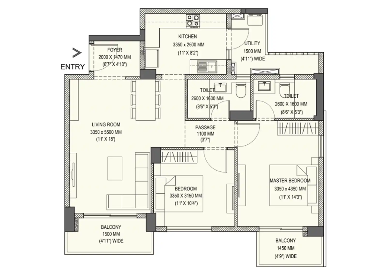 floor-plan-Emaar The 88 - buy flats in gurgaon